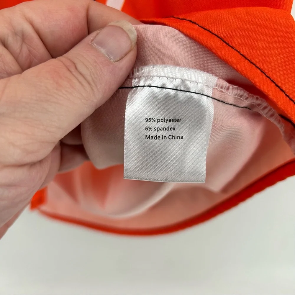 Hardaddy Shirt Mens Retro Bowling Short Sleeve Orange Navy Blue Striped Size XL - Picture 4 of 8